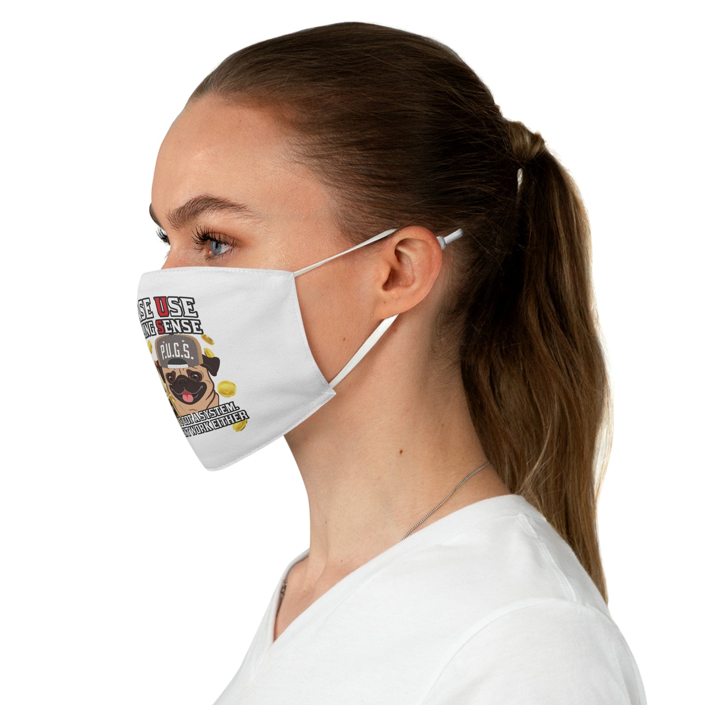 Slots “Everybody’s Got A System” Tan & White Backwards Baseball Cap Fabric Face Mask