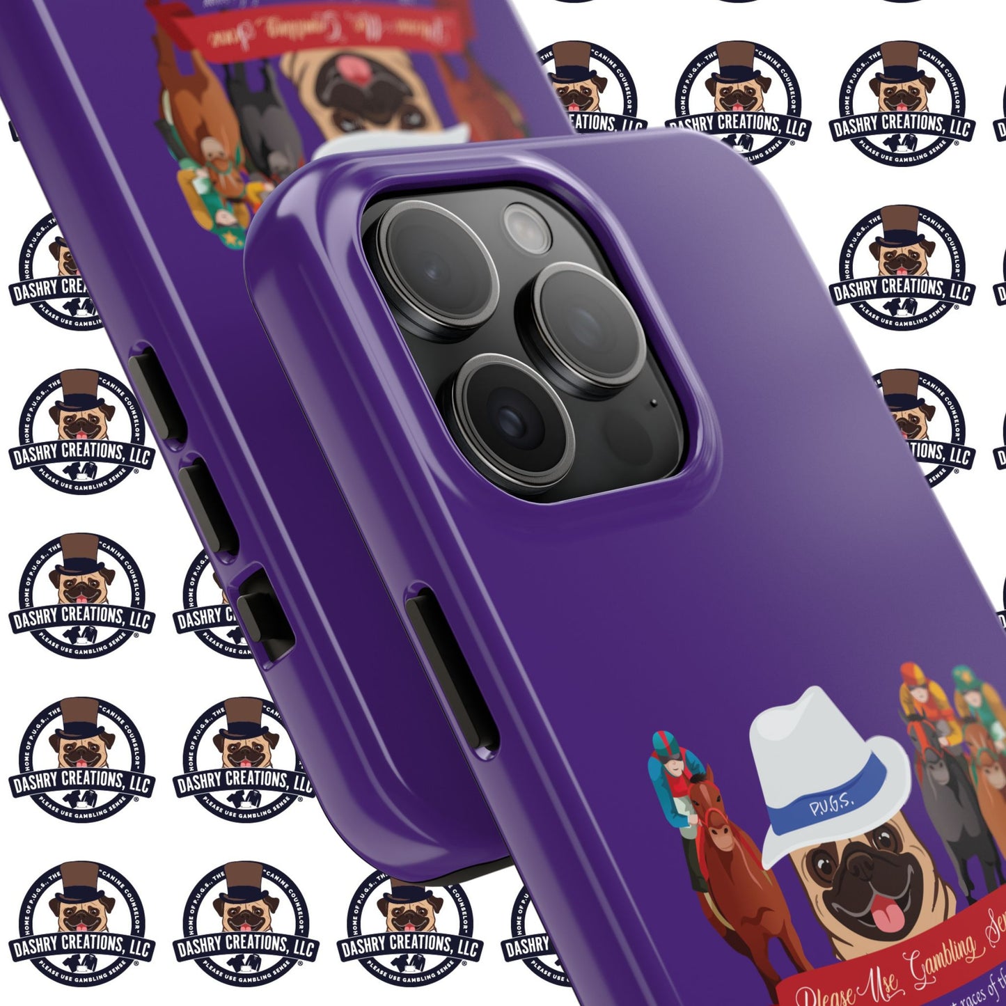 Horse Racing “Portfolio Diversification” White with Blue Band Men’s Fedora Hat Tough Phone Cases