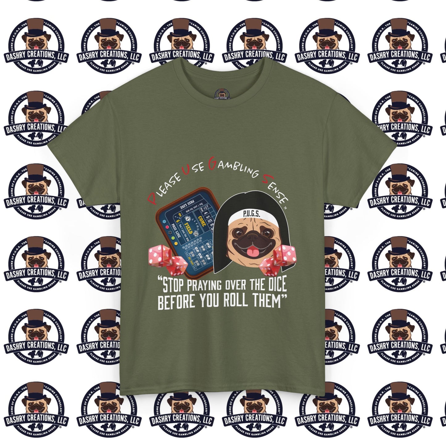 Craps “Praying Over Dice” Nun’s Veil Unisex Heavy Cotton Tee