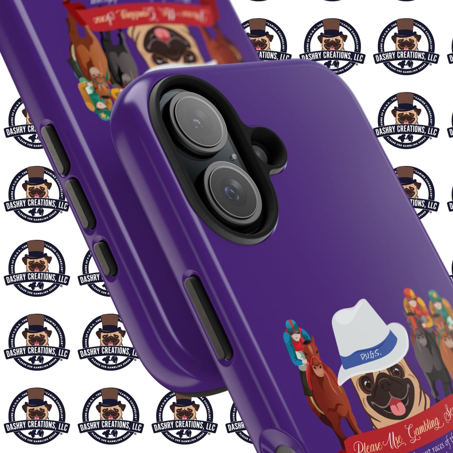 Horse Racing “Portfolio Diversification” White with Blue Band Men’s Fedora Hat Tough Phone Cases