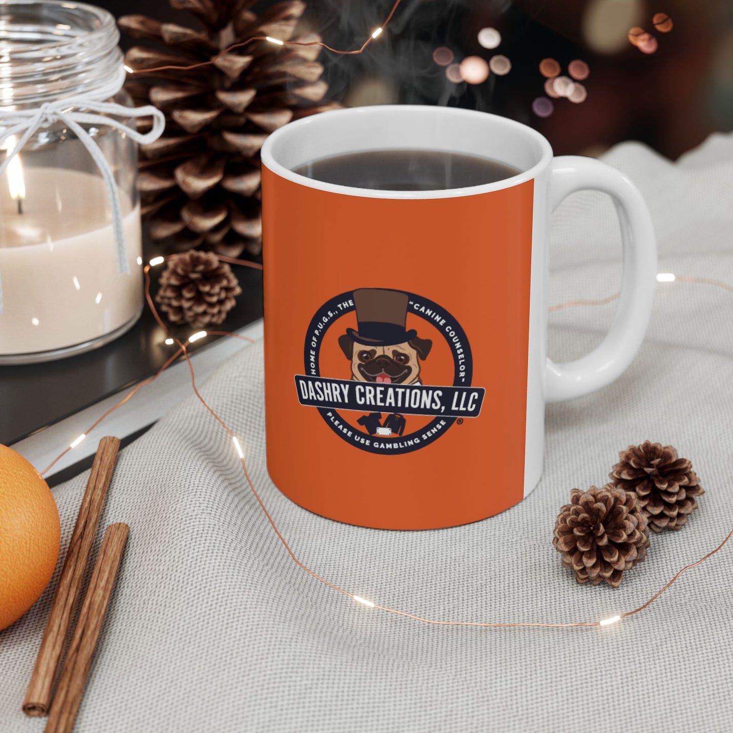 Slots “Everybody’s Got A System” Orange Wool Cap Ceramic Mug, (11oz, 15oz)