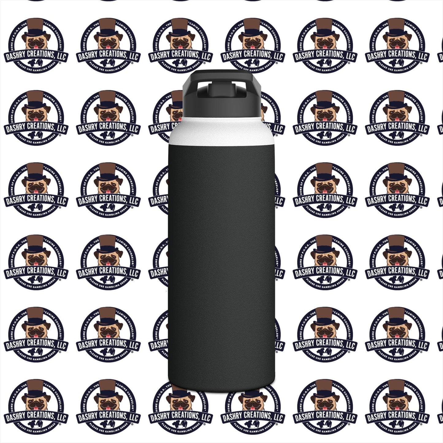 Slots “Everybody’s Got A System” Tan & White Backwards Baseball Cap Stainless Steel Water Bottle, Standard Lid