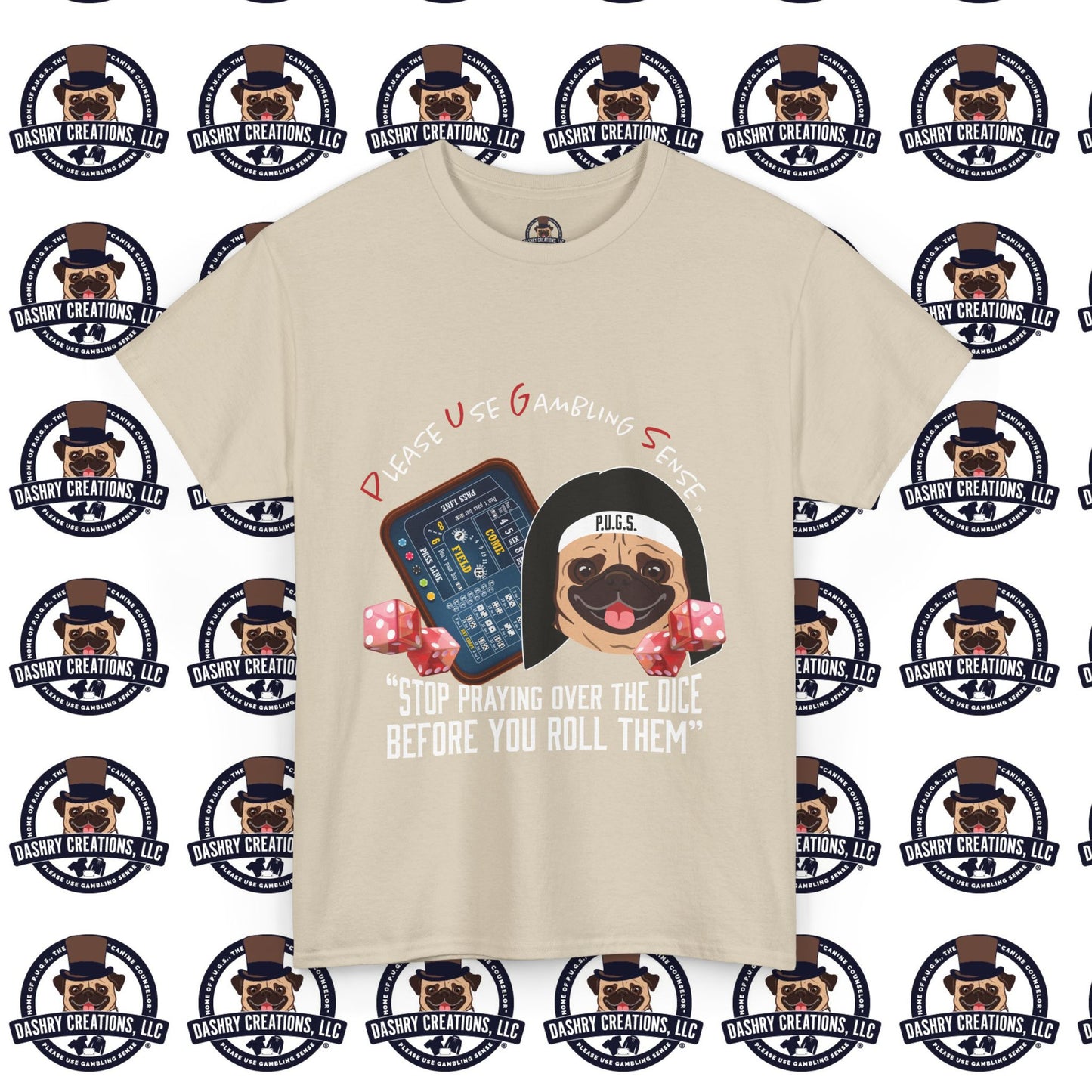 Craps “Praying Over Dice” Nun’s Veil Unisex Heavy Cotton Tee