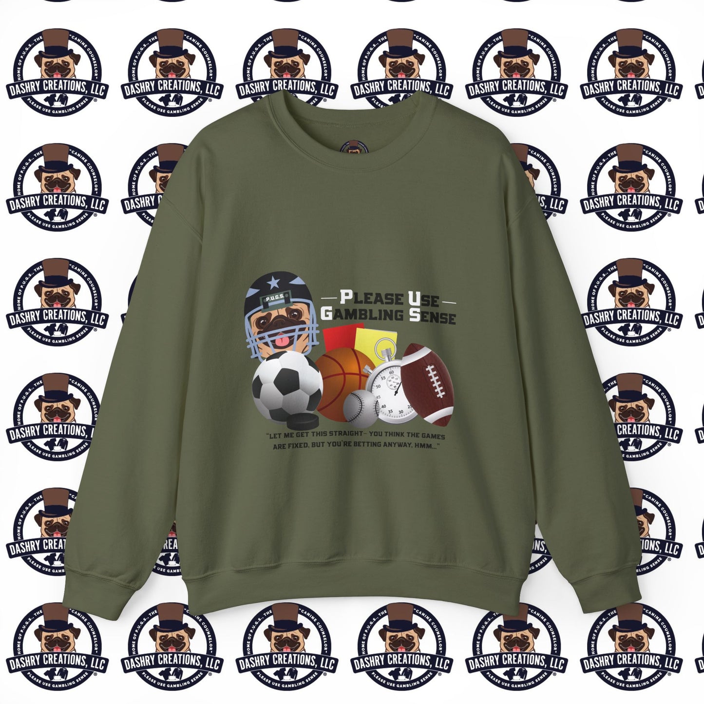 Sports Betting “Games Are Fixed” Helmet Unisex Heavy Blend™ Crewneck Sweatshirt
