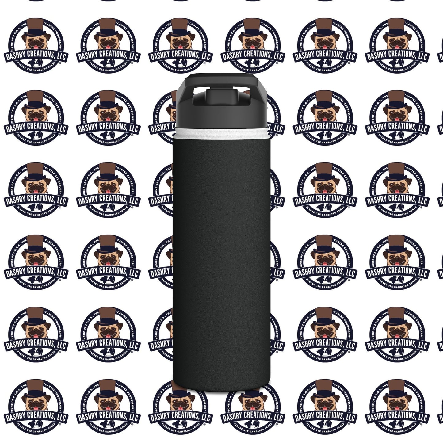 Slots “Everybody’s Got A System” Tan & White Backwards Baseball Cap Stainless Steel Water Bottle, Standard Lid