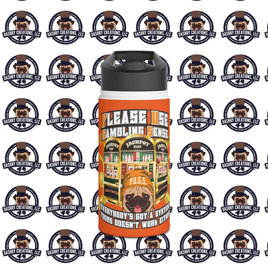 Slots “Everybody’s Got A System” Orange Wool Cap Stainless Steel Water Bottle, Standard Lid