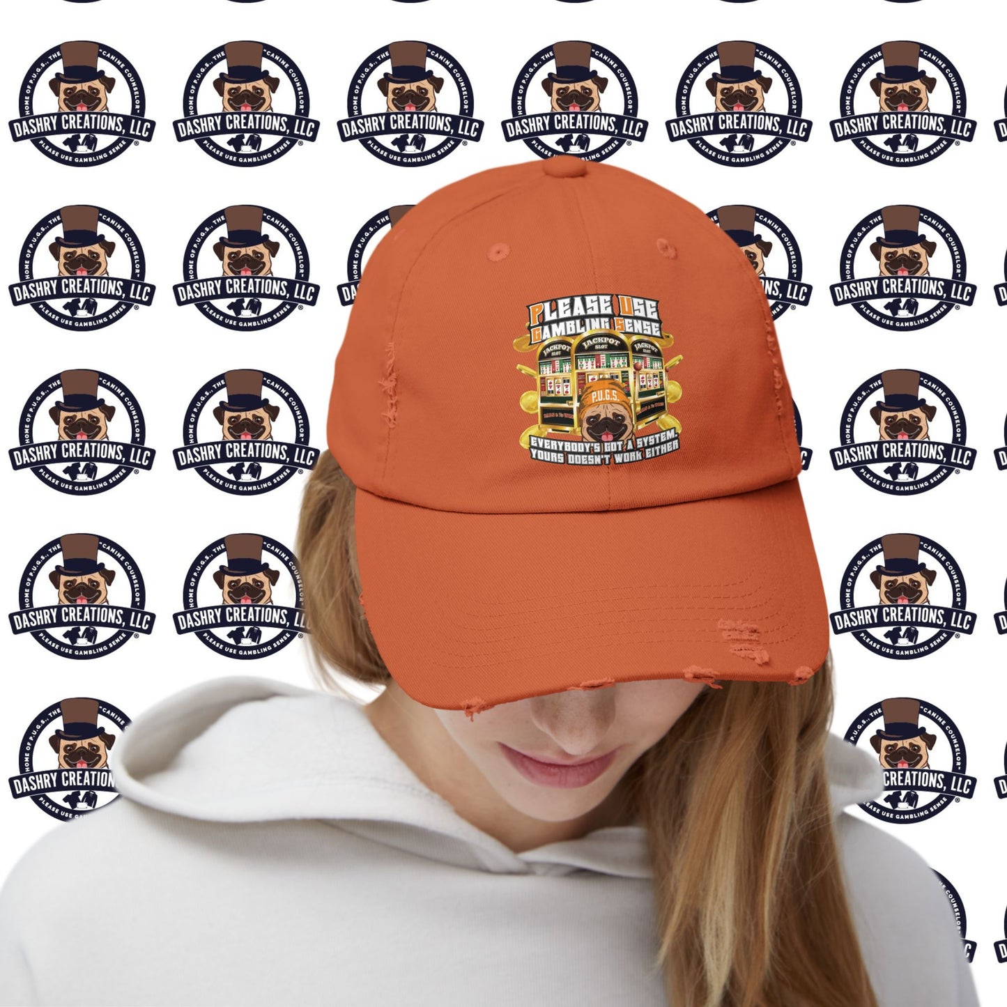 Slots “Everybody’s Got A System” Orange Wool Cap Unisex Distressed Cap