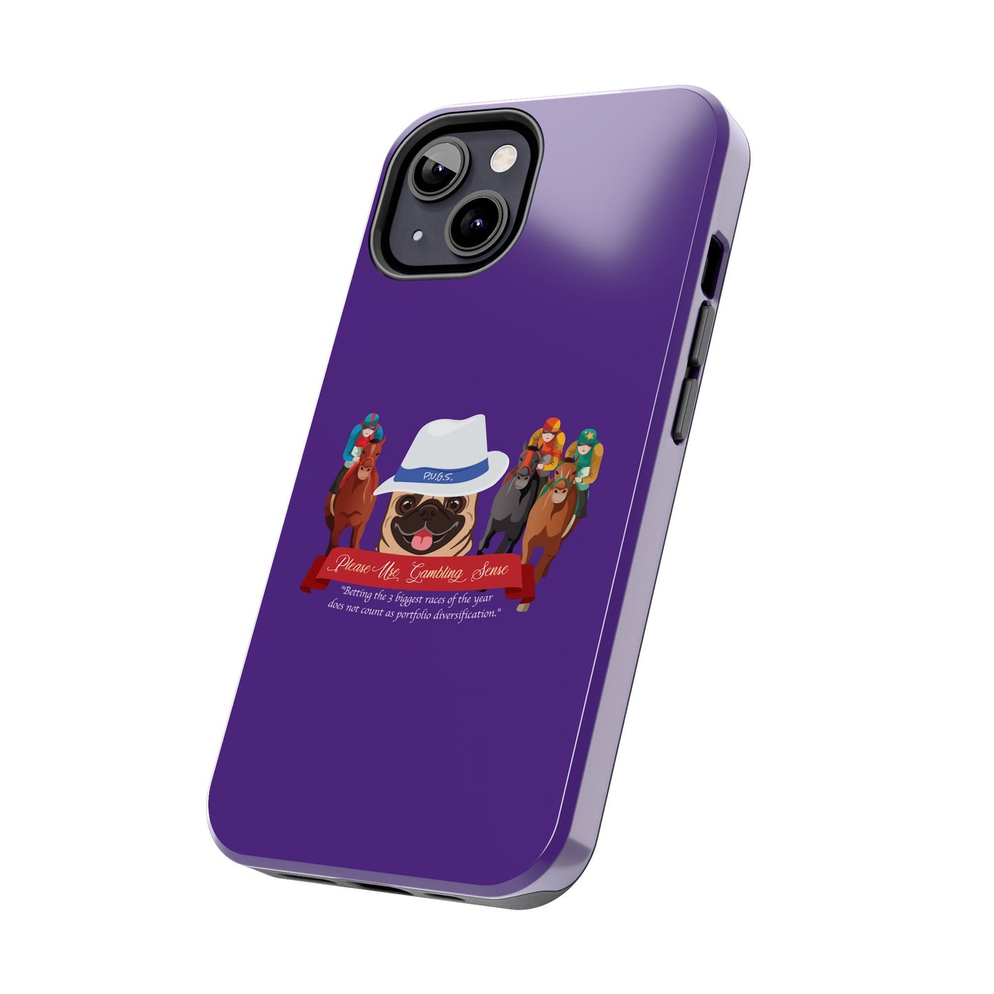 Horse Racing “Portfolio Diversification” White with Blue Band Men’s Fedora Hat Tough Phone Cases