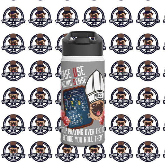 Craps “Praying Over Dice” Bishop’s Mitre Hat Stainless Steel Water Bottle, Standard Lid
