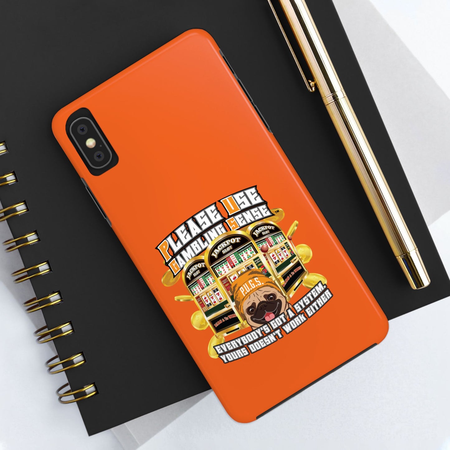 Slots “Everybody’s Got A System” Orange Wool Cap Tough Phone Cases