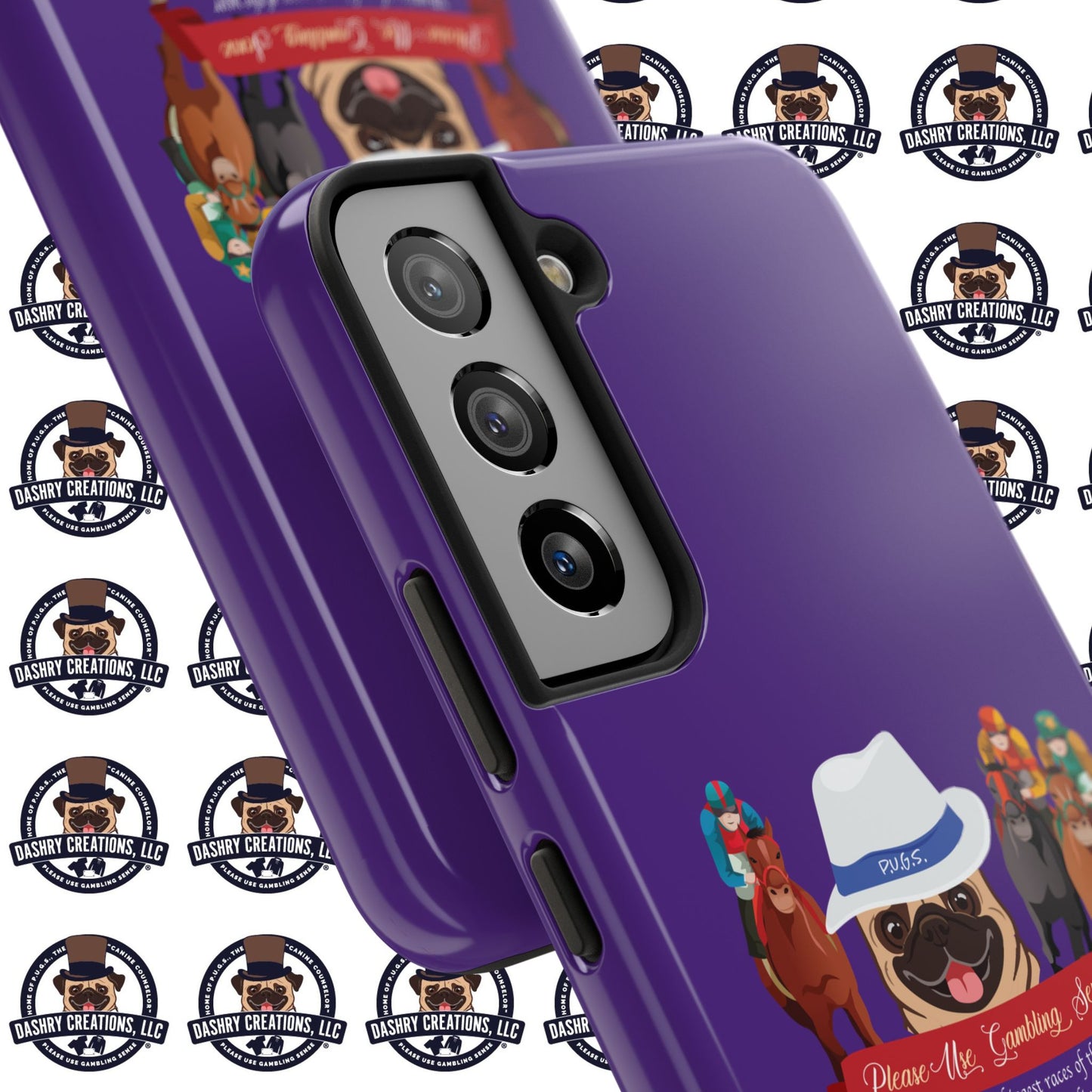 Horse Racing “Portfolio Diversification” White with Blue Band Men’s Fedora Hat Tough Phone Cases