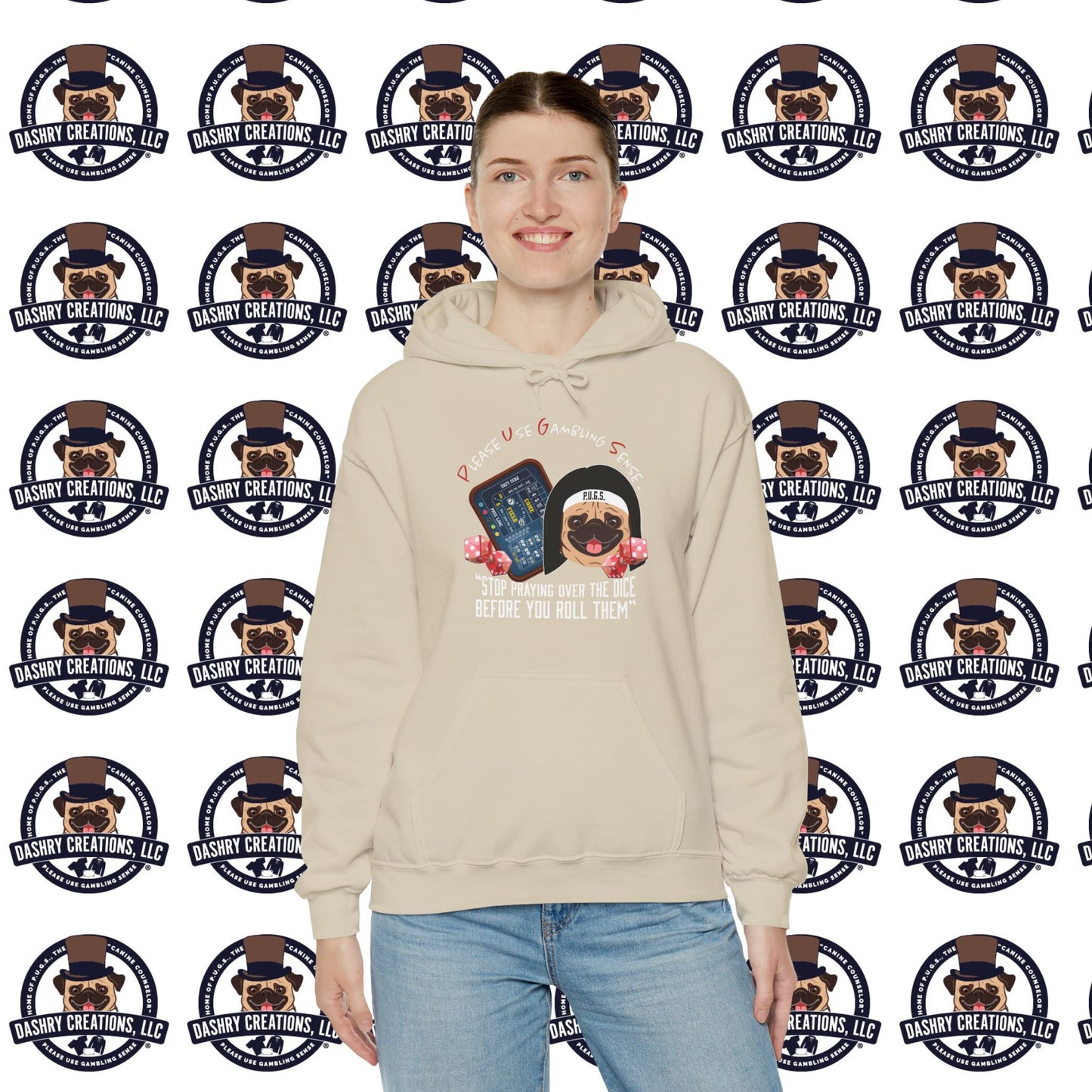 Craps “Praying Over Dice” Nun’s Veil Unisex Heavy Blend™ Hooded Sweatshirt