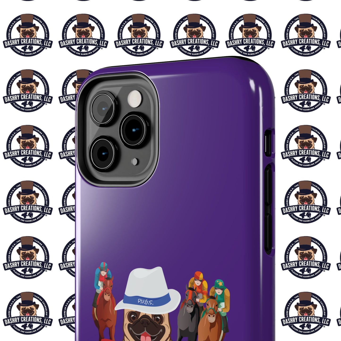 Horse Racing “Portfolio Diversification” White with Blue Band Men’s Fedora Hat Tough Phone Cases