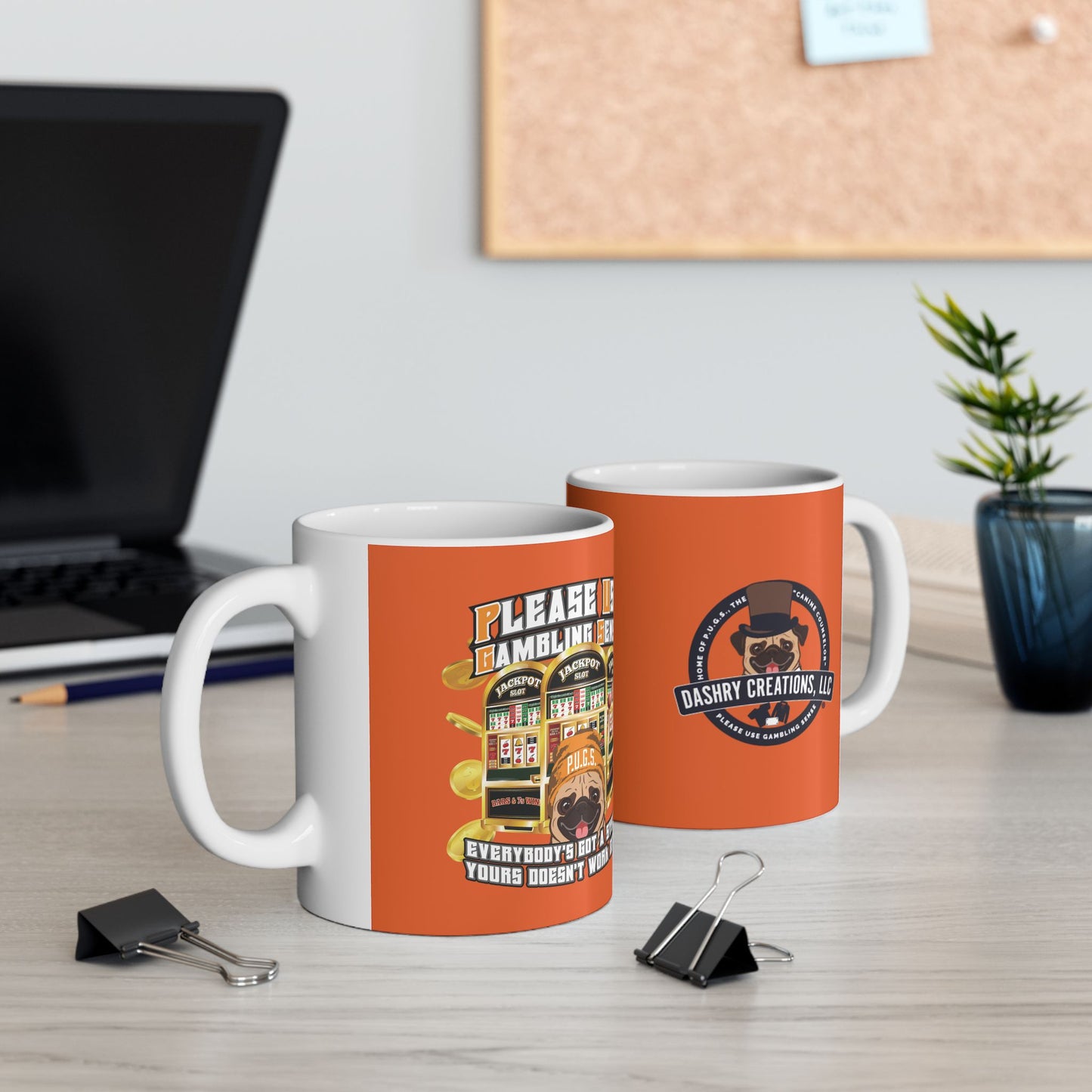 Slots “Everybody’s Got A System” Orange Wool Cap Ceramic Mug, (11oz, 15oz)