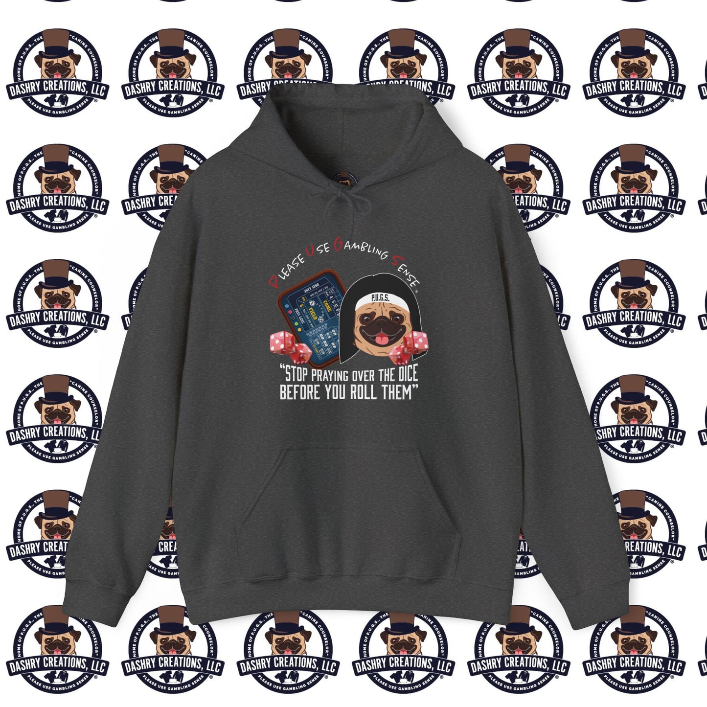 Craps “Praying Over Dice” Nun’s Veil Unisex Heavy Blend™ Hooded Sweatshirt