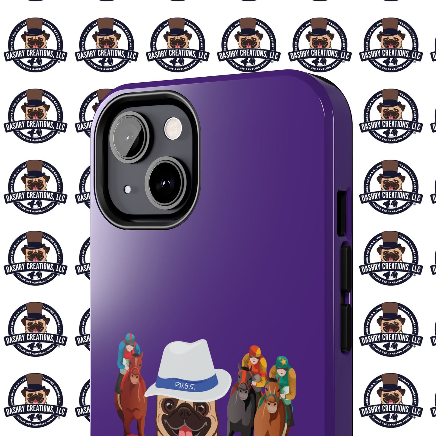 Horse Racing “Portfolio Diversification” White with Blue Band Men’s Fedora Hat Tough Phone Cases