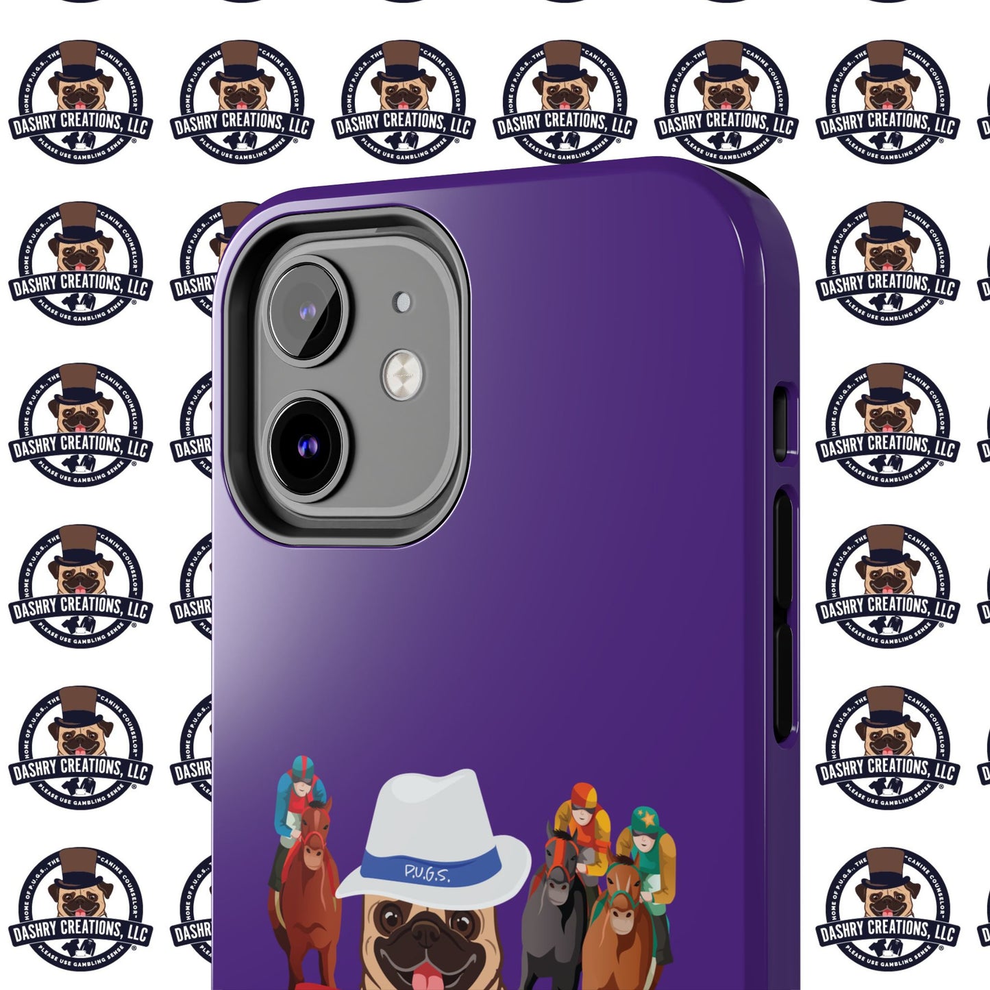 Horse Racing “Portfolio Diversification” White with Blue Band Men’s Fedora Hat Tough Phone Cases