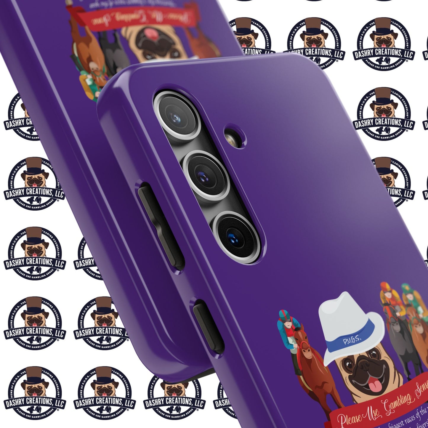 Horse Racing “Portfolio Diversification” White with Blue Band Men’s Fedora Hat Tough Phone Cases