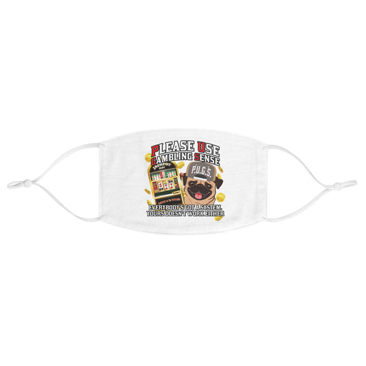 Slots “Everybody’s Got A System” Tan & White Backwards Baseball Cap Fabric Face Mask