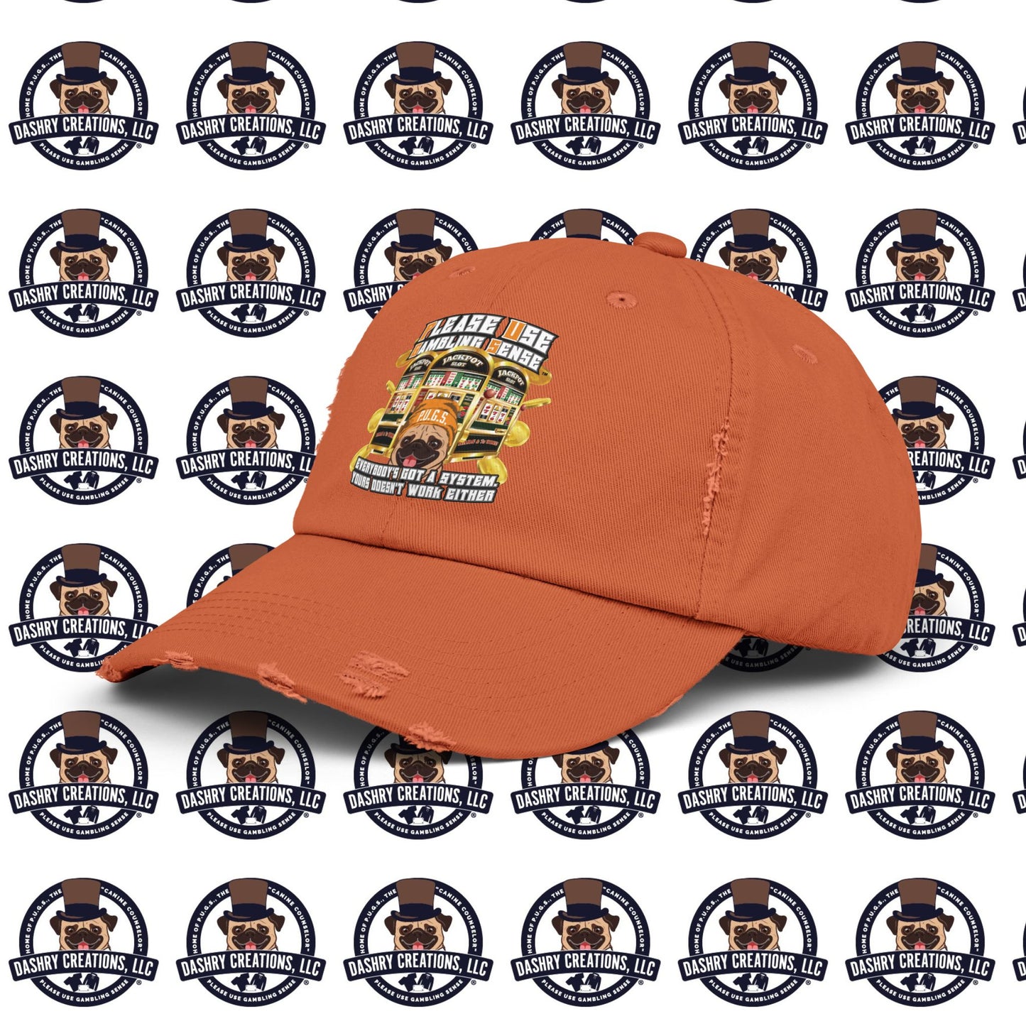 Slots “Everybody’s Got A System” Orange Wool Cap Unisex Distressed Cap
