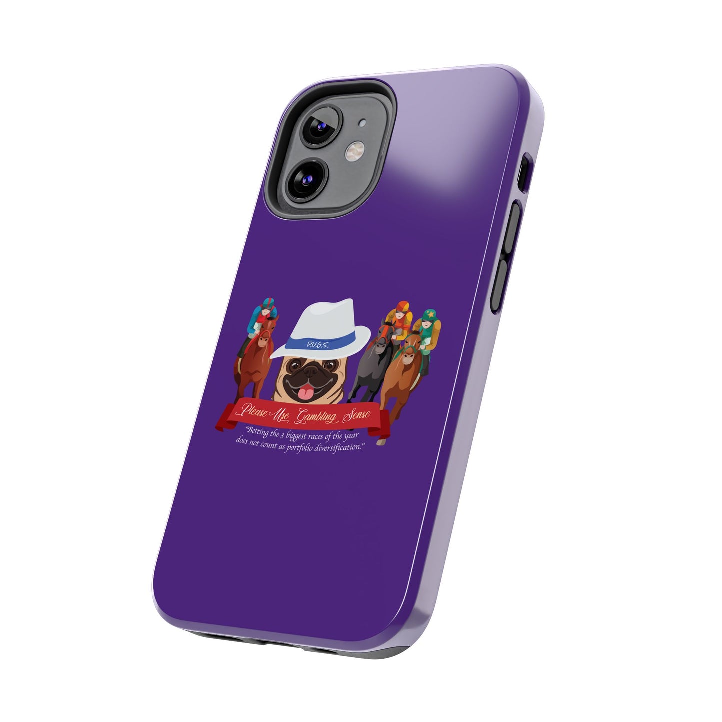 Horse Racing “Portfolio Diversification” White with Blue Band Men’s Fedora Hat Tough Phone Cases