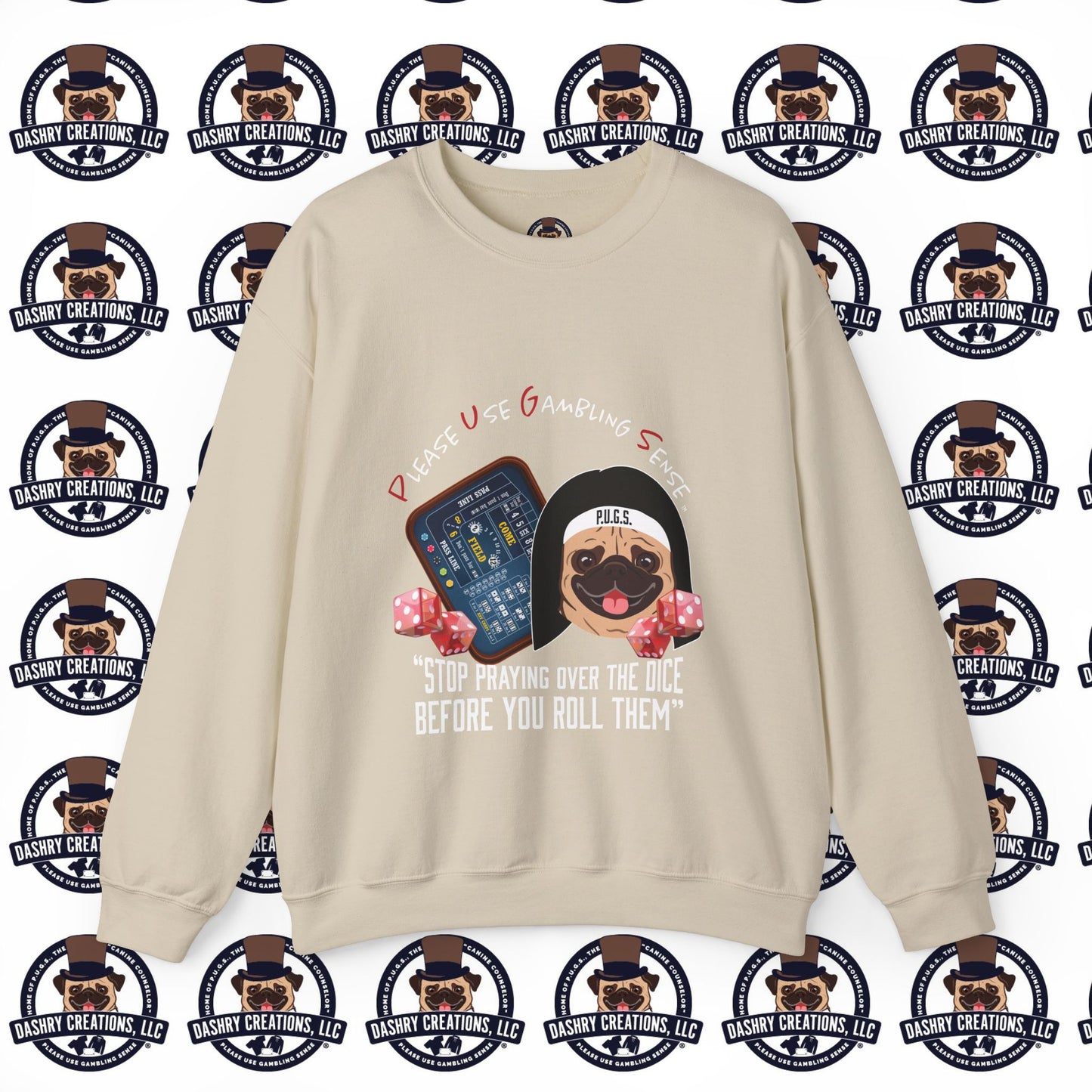 Craps “Praying Over Dice” Nun’s Veil Unisex Heavy Blend™ Crewneck Sweatshirt