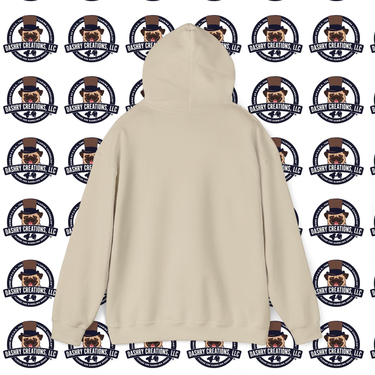 Slots “Everybody’s Got A System” Tan & White Backwards Baseball Cap Unisex Heavy Blend™ Hooded Sweatshirt