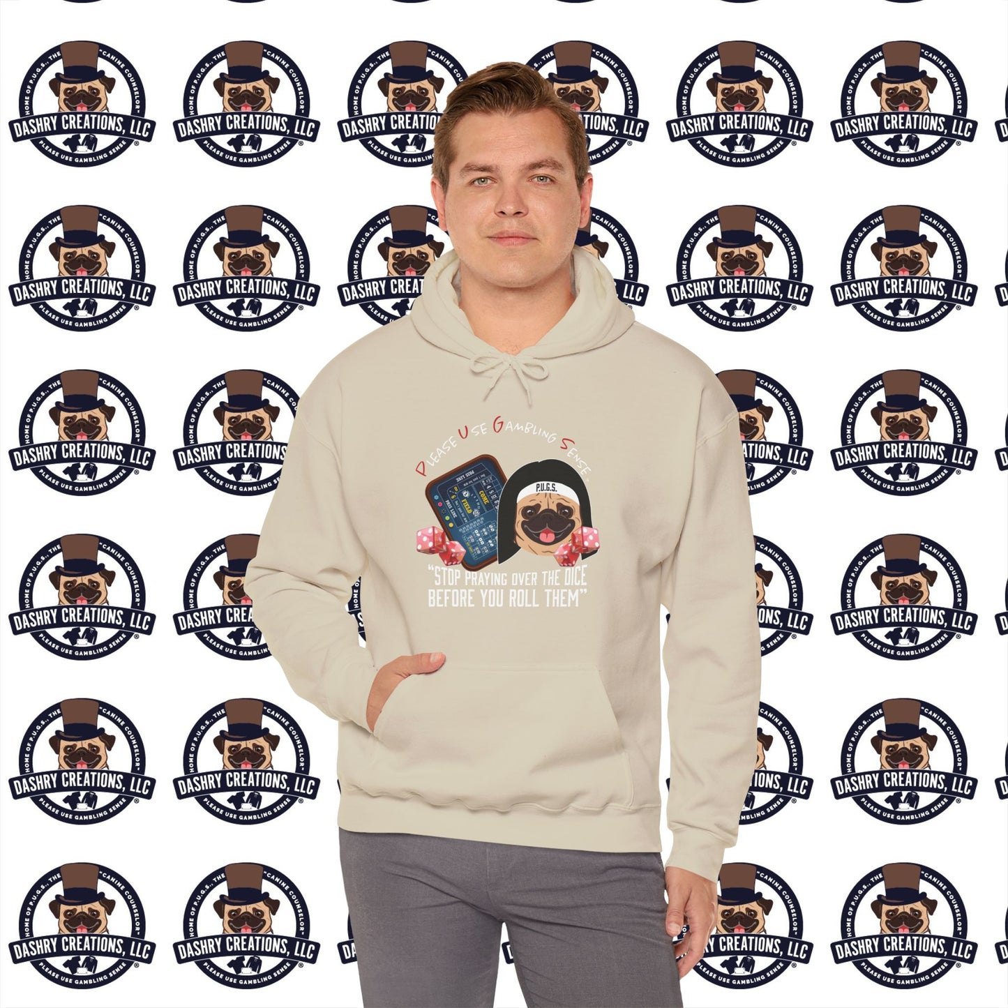 Craps “Praying Over Dice” Nun’s Veil Unisex Heavy Blend™ Hooded Sweatshirt