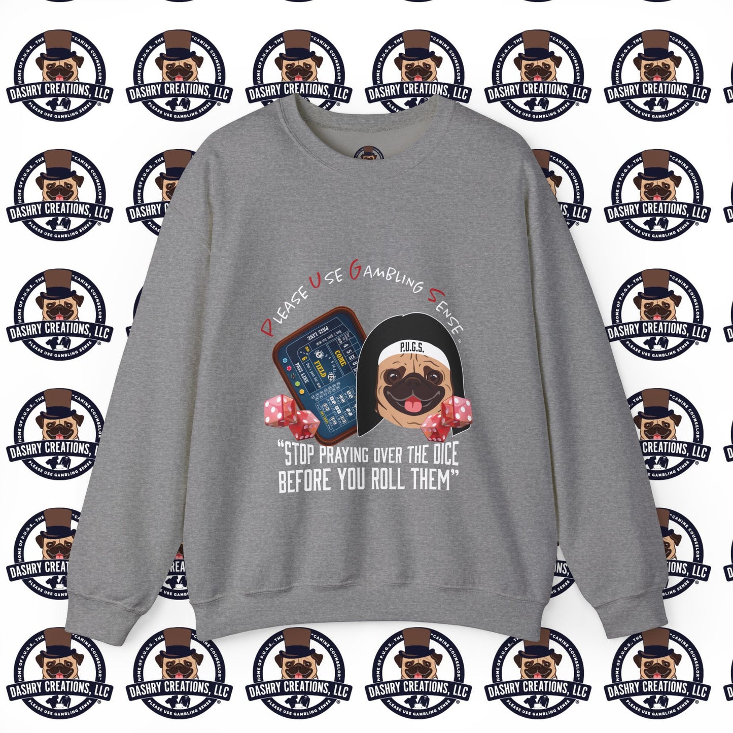 Craps “Praying Over Dice” Nun’s Veil Unisex Heavy Blend™ Crewneck Sweatshirt