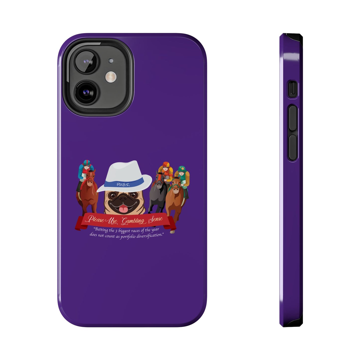 Horse Racing “Portfolio Diversification” White with Blue Band Men’s Fedora Hat Tough Phone Cases