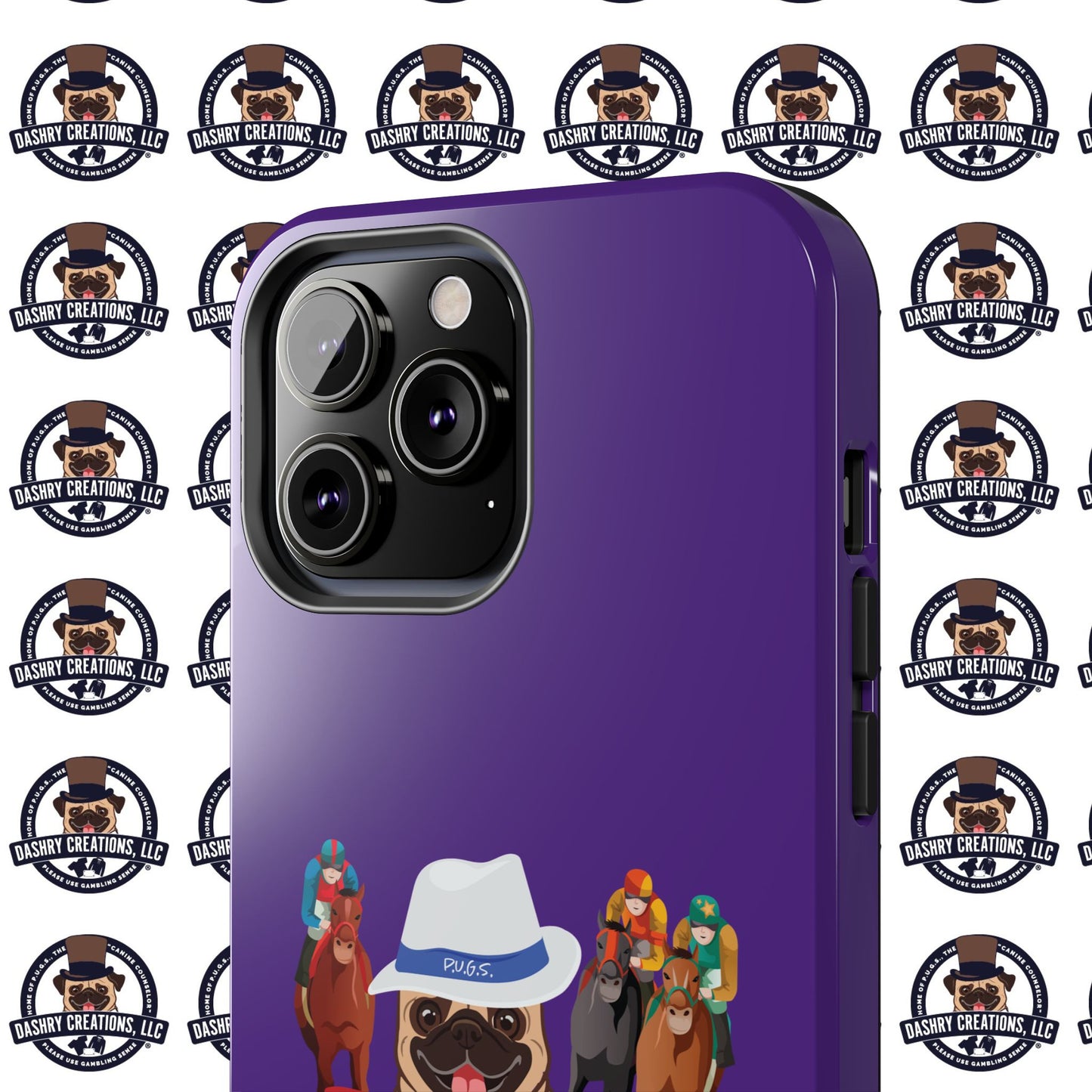 Horse Racing “Portfolio Diversification” White with Blue Band Men’s Fedora Hat Tough Phone Cases