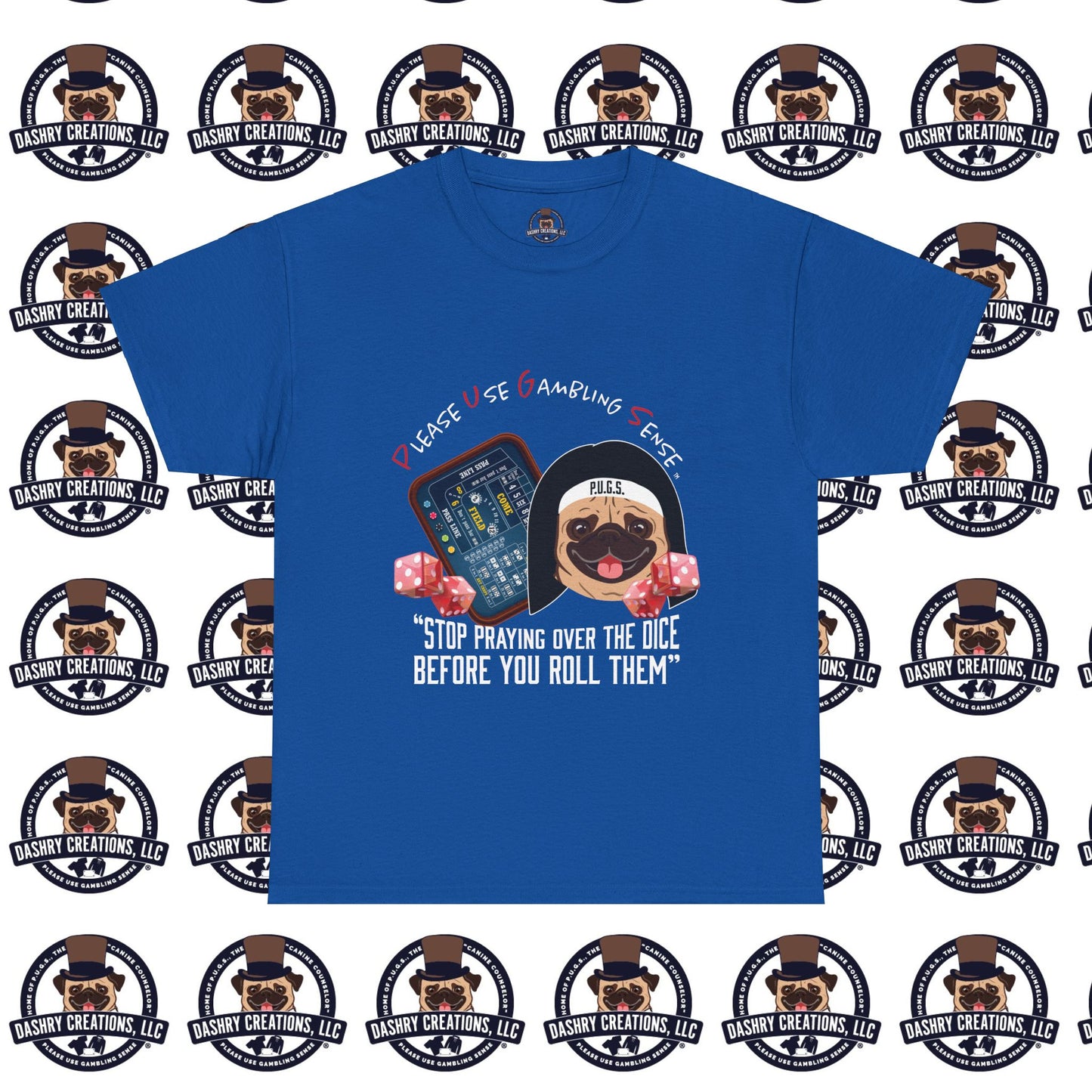 Craps “Praying Over Dice” Nun’s Veil Unisex Heavy Cotton Tee