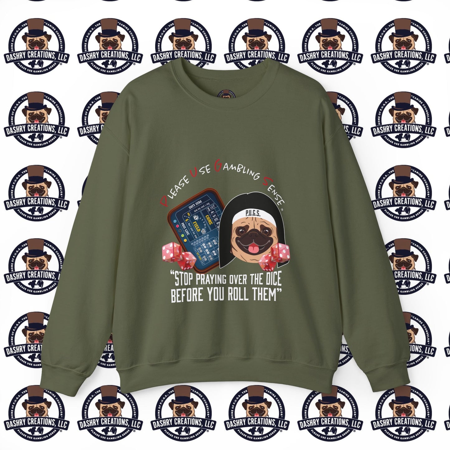 Craps “Praying Over Dice” Nun’s Veil Unisex Heavy Blend™ Crewneck Sweatshirt