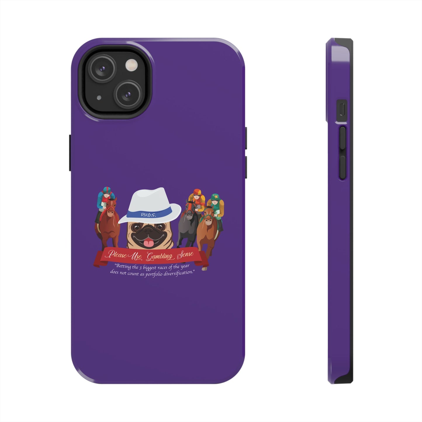 Horse Racing “Portfolio Diversification” White with Blue Band Men’s Fedora Hat Tough Phone Cases