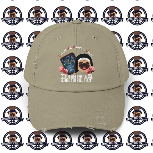 Craps “Praying Over Dice” Nun’s Veil Unisex Distressed Cap