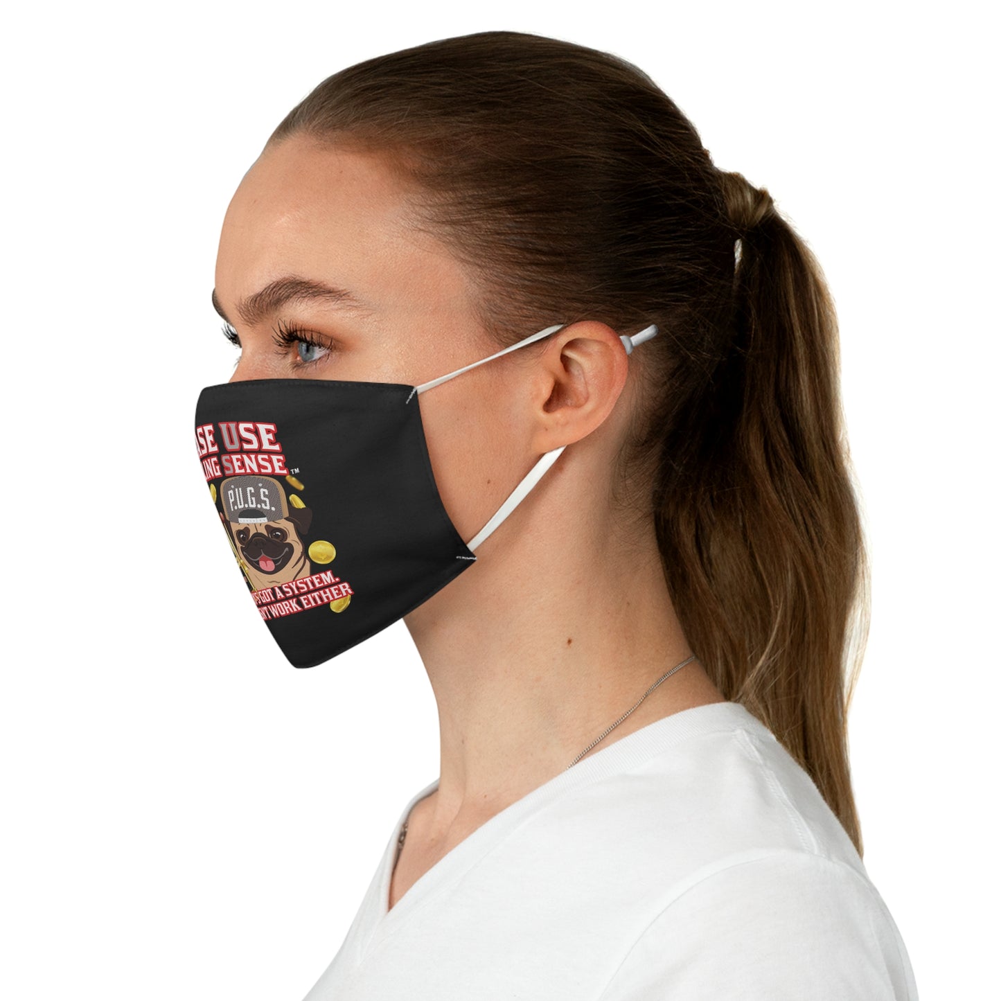Slots “Everybody’s Got A System” Tan & White Backwards Baseball Cap Fabric Face Mask