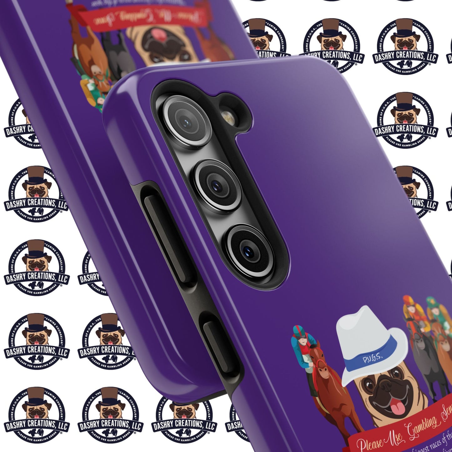 Horse Racing “Portfolio Diversification” White with Blue Band Men’s Fedora Hat Tough Phone Cases