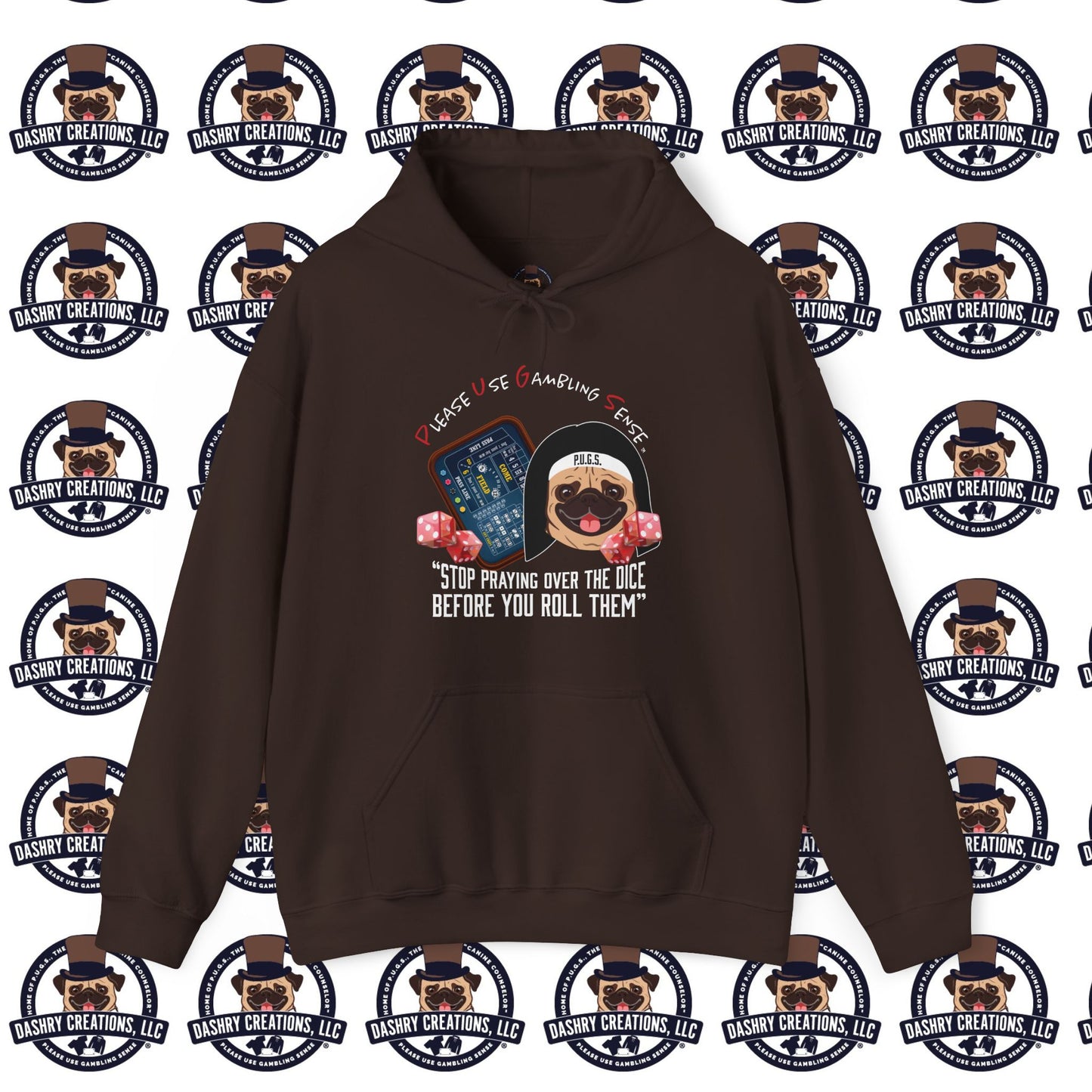 Craps “Praying Over Dice” Nun’s Veil Unisex Heavy Blend™ Hooded Sweatshirt