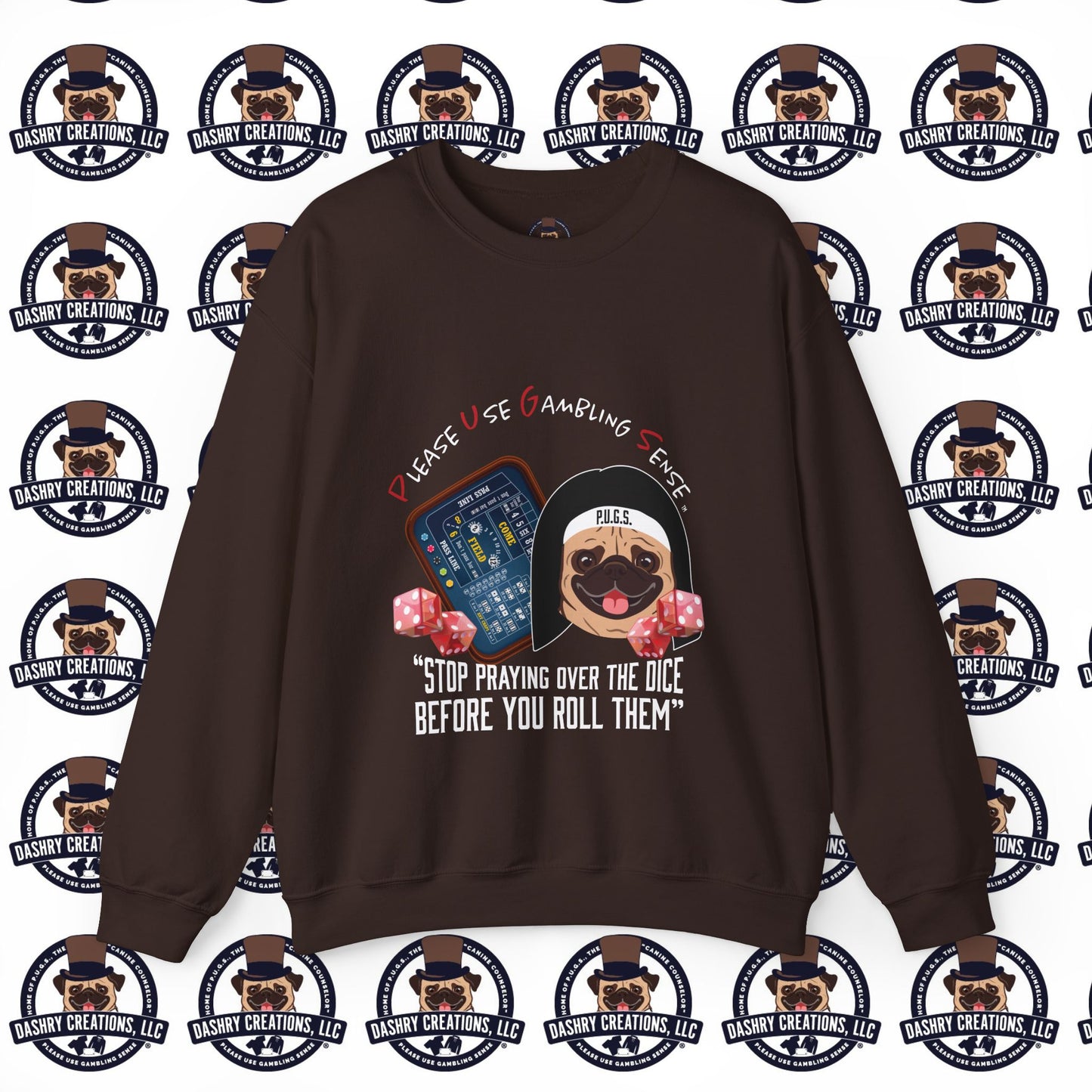 Craps “Praying Over Dice” Nun’s Veil Unisex Heavy Blend™ Crewneck Sweatshirt