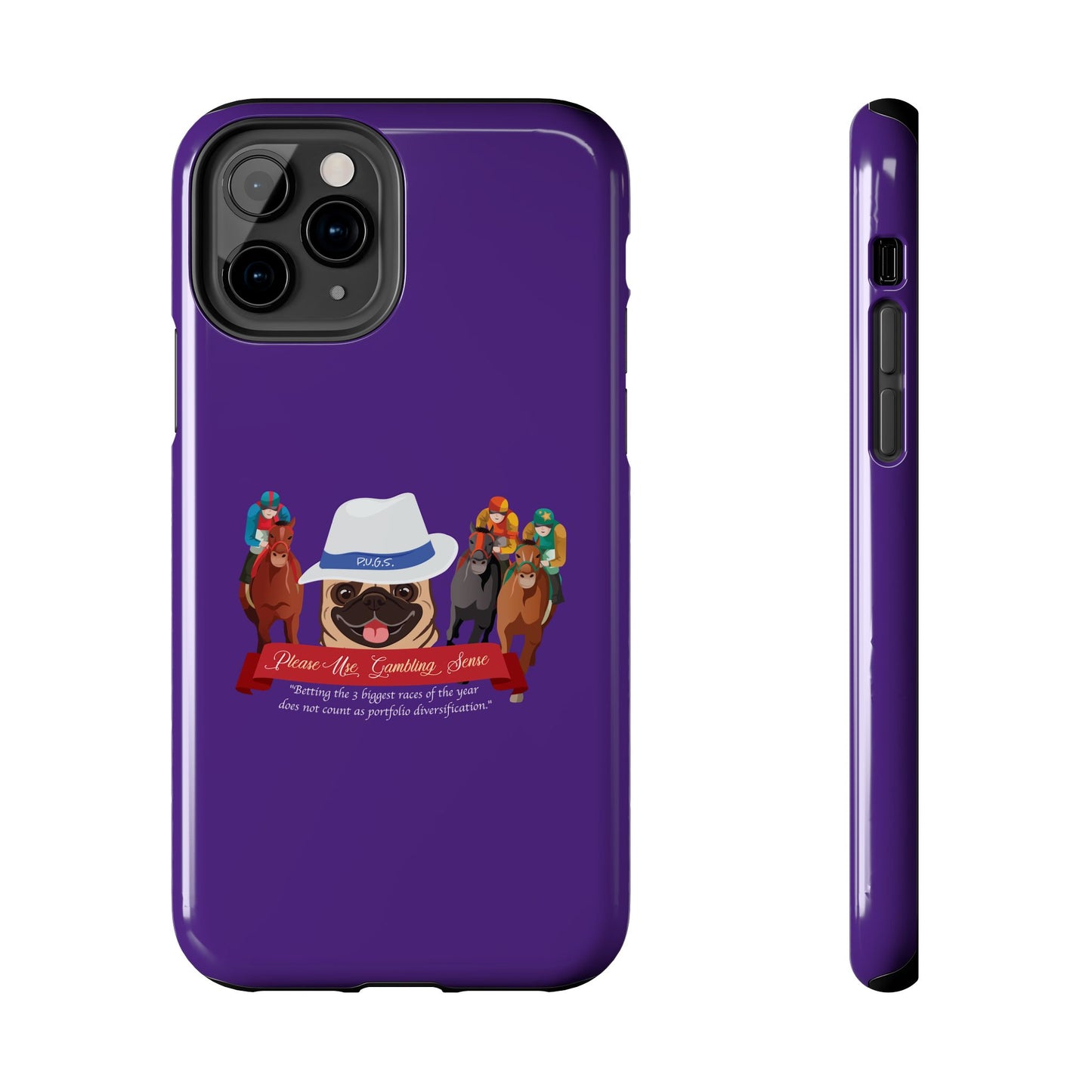 Horse Racing “Portfolio Diversification” White with Blue Band Men’s Fedora Hat Tough Phone Cases