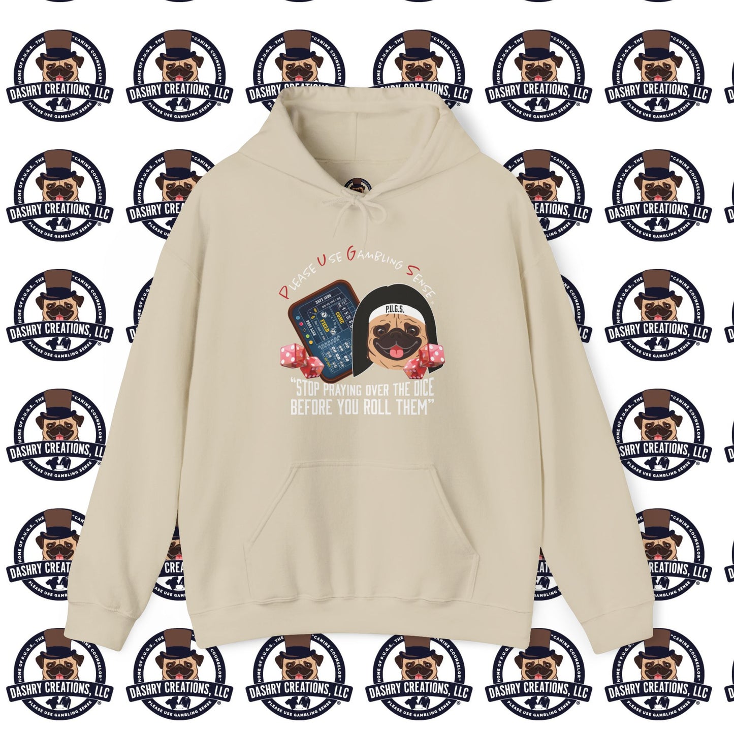 Craps “Praying Over Dice” Nun’s Veil Unisex Heavy Blend™ Hooded Sweatshirt