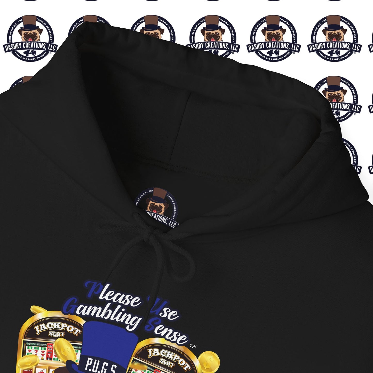 Slots “Everybody’s Got A System” Blue & Black Top Hat Unisex Heavy Blend™ Hooded Sweatshirt