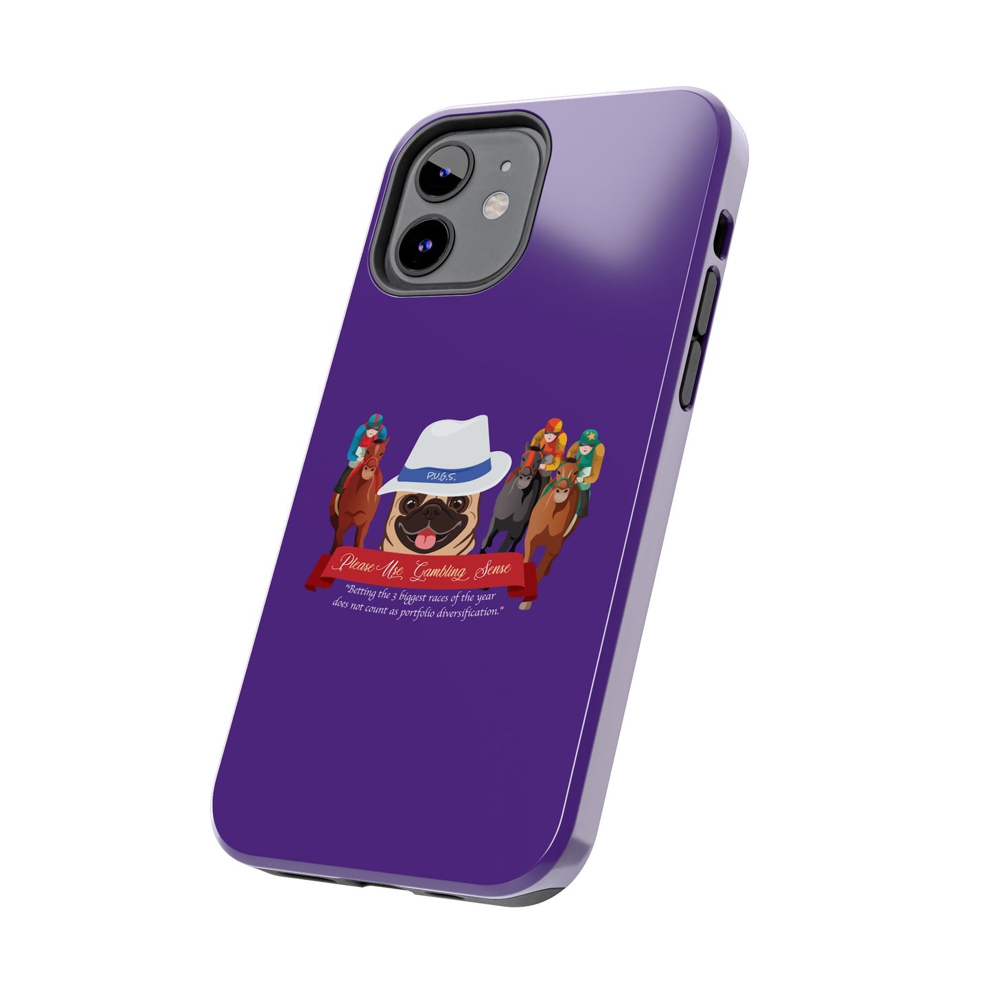 Horse Racing “Portfolio Diversification” White with Blue Band Men’s Fedora Hat Tough Phone Cases