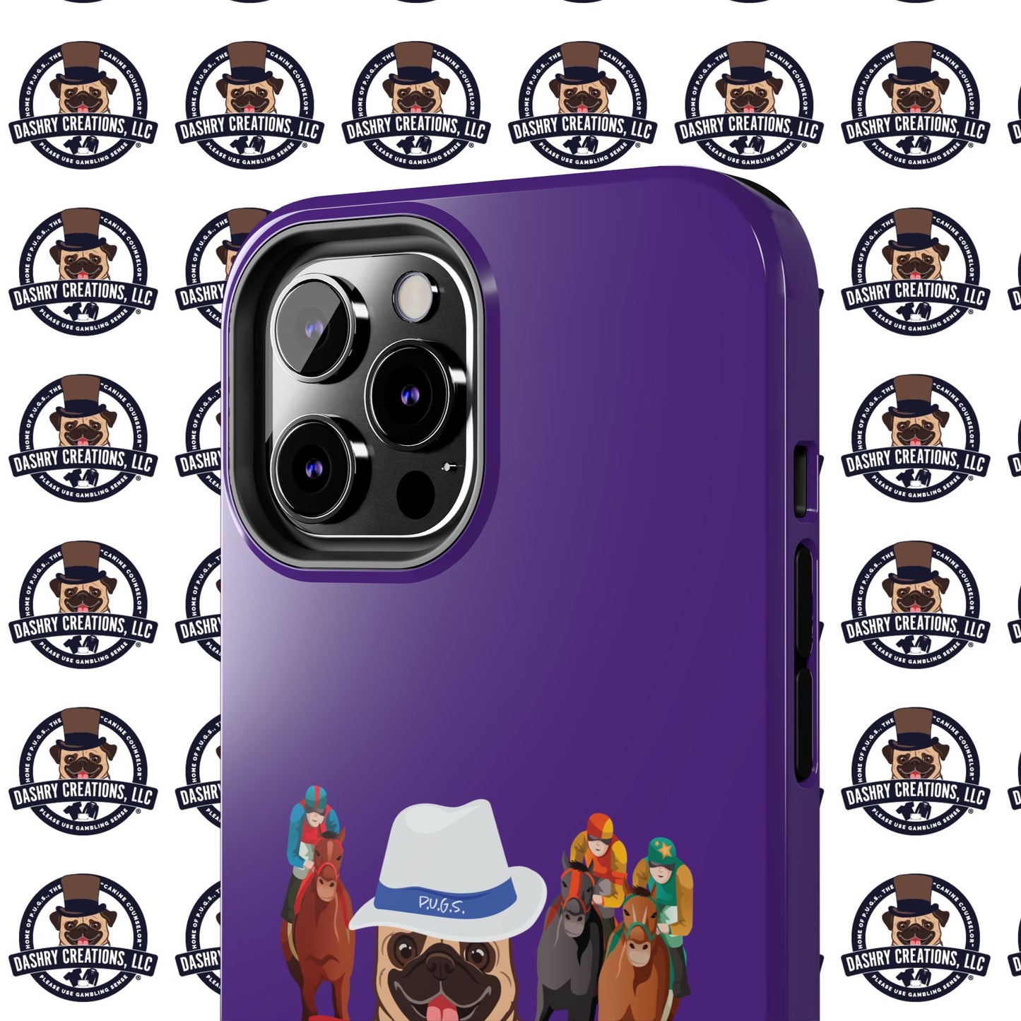 Horse Racing “Portfolio Diversification” White with Blue Band Men’s Fedora Hat Tough Phone Cases