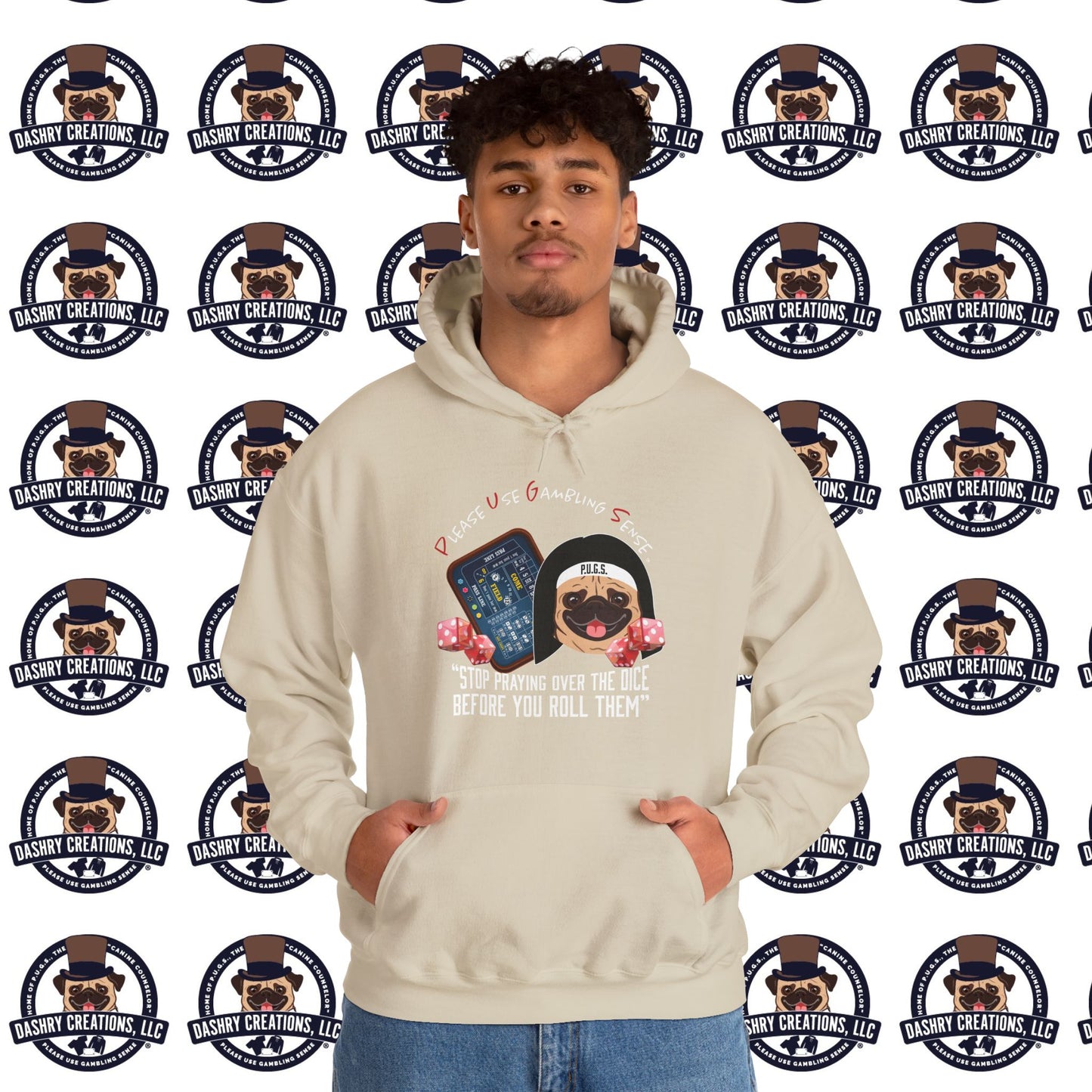 Craps “Praying Over Dice” Nun’s Veil Unisex Heavy Blend™ Hooded Sweatshirt