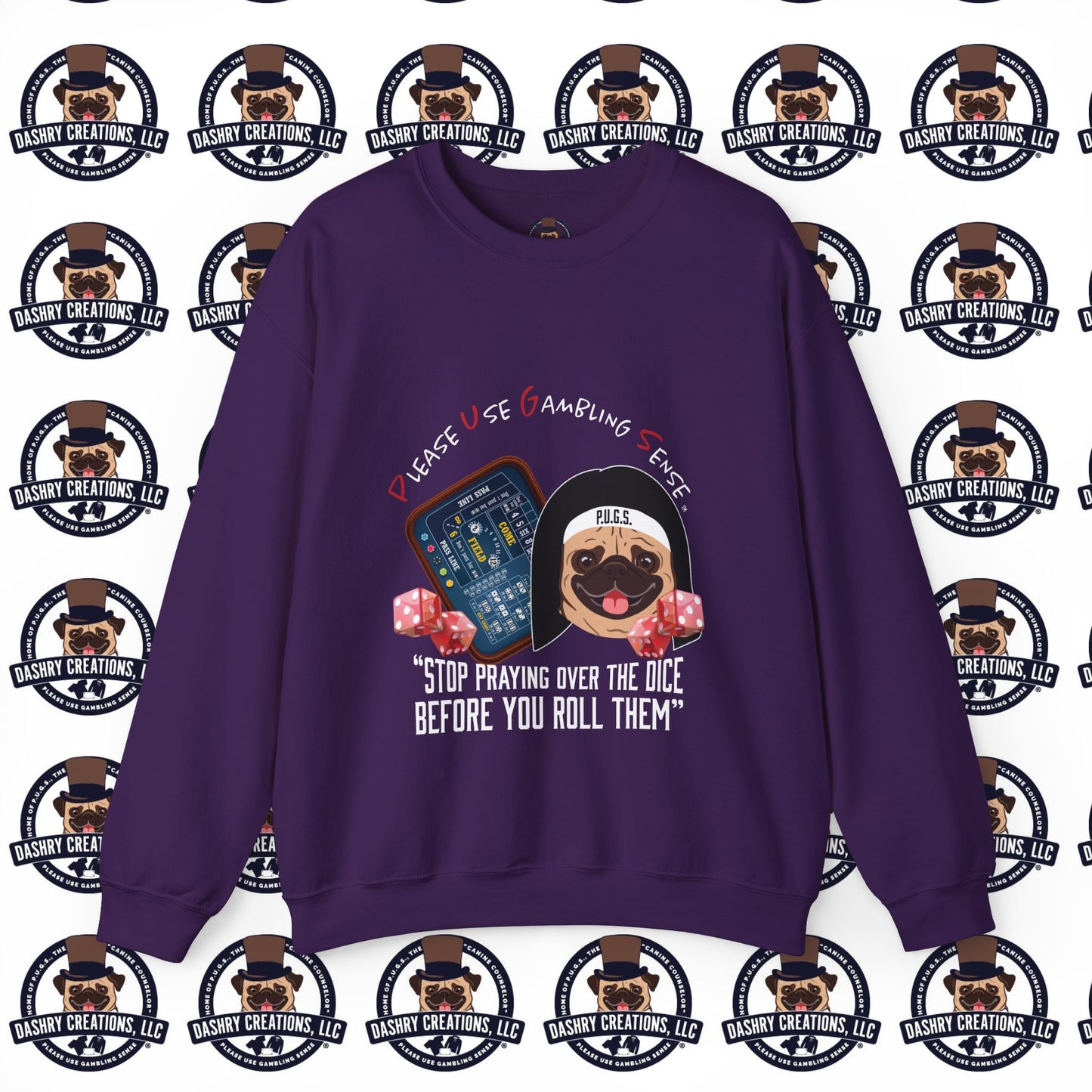 Craps “Praying Over Dice” Nun’s Veil Unisex Heavy Blend™ Crewneck Sweatshirt