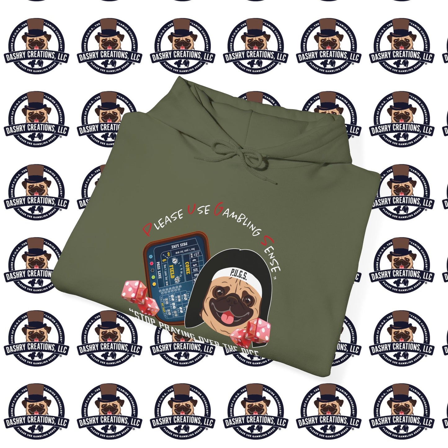 Craps “Praying Over Dice” Nun’s Veil Unisex Heavy Blend™ Hooded Sweatshirt