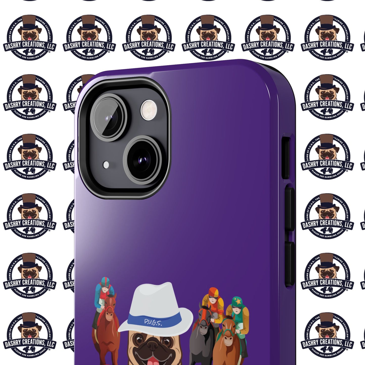 Horse Racing “Portfolio Diversification” White with Blue Band Men’s Fedora Hat Tough Phone Cases