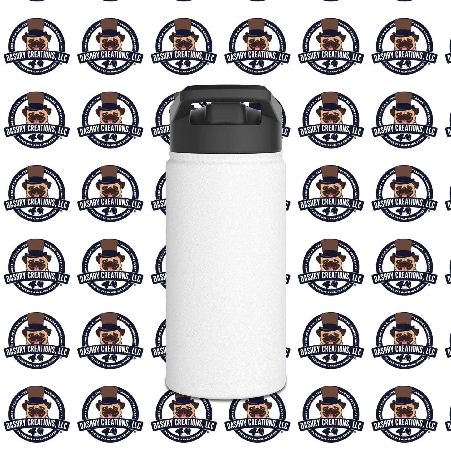 Slots “Everybody’s Got A System” Tan & White Backwards Baseball Cap Stainless Steel Water Bottle, Standard Lid