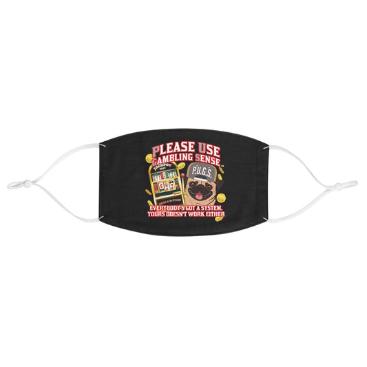 Slots “Everybody’s Got A System” Tan & White Backwards Baseball Cap Fabric Face Mask